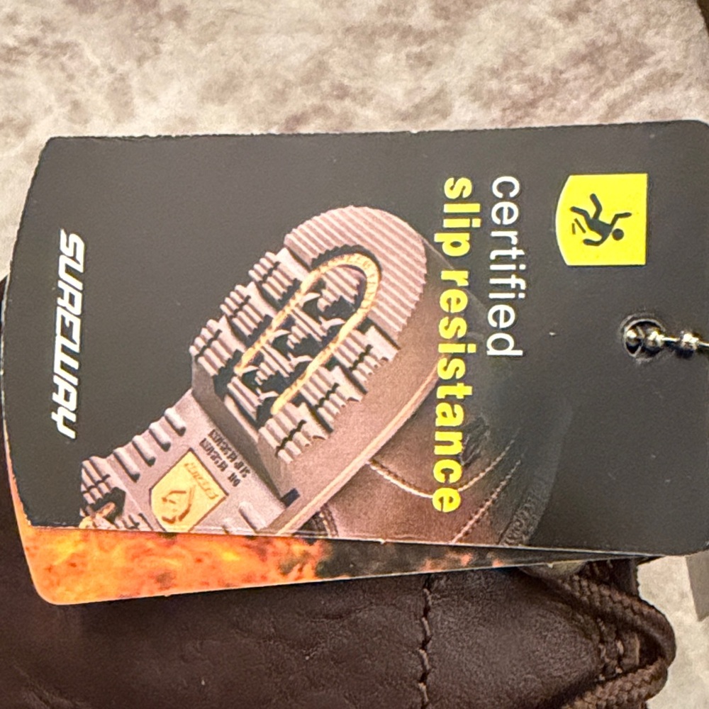 Men's Brown Leather work Boots - Picture 4 of 12